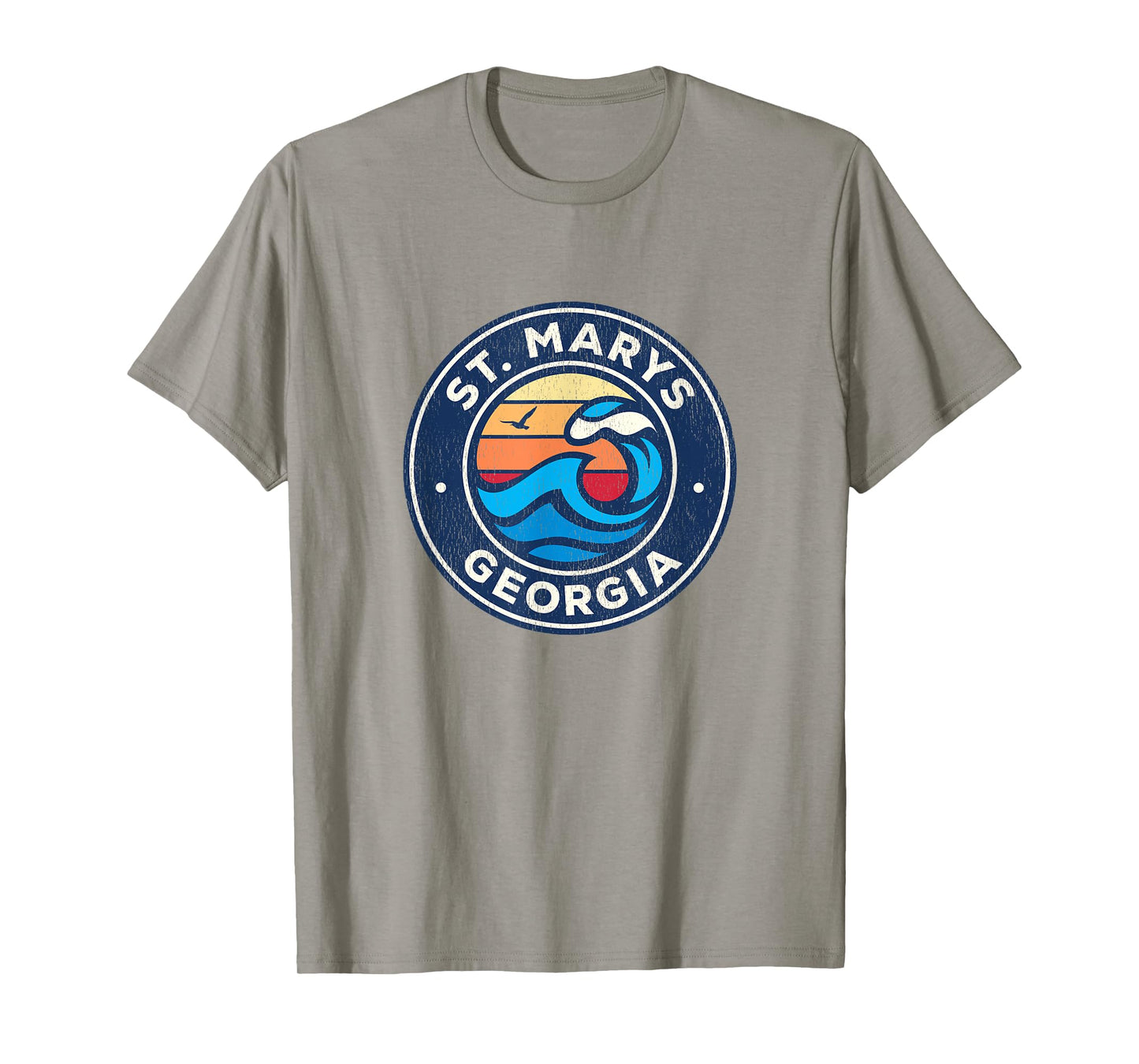 St. Marys Georgia GA Vintage Nautical Waves Design T-Shirt