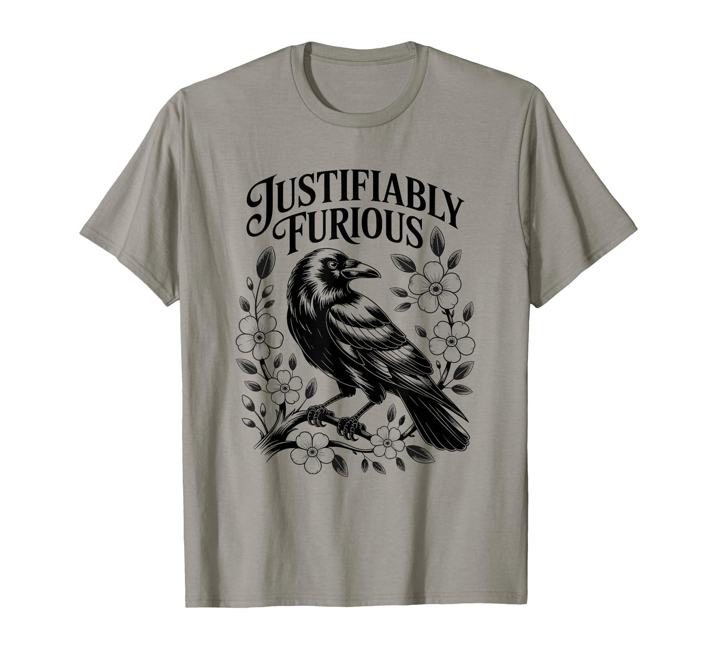 Justifiably Furious Crow Anti-Patriarchy Raven Feminist T-Shirt