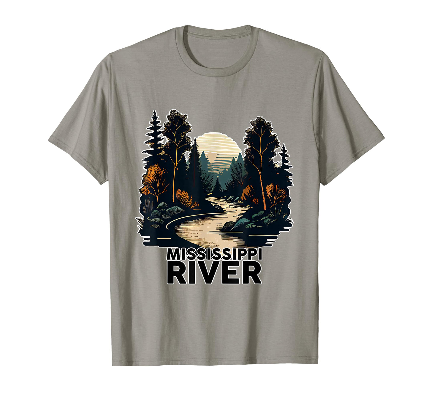 Mississippi River T-Shirt Retro Minimalist River Mississippi T-Shirt