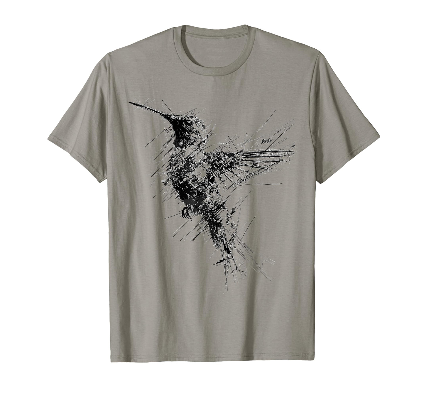 Hummingbird Art Drawing Animal Abstract Graphic Hummingbird T-Shirt