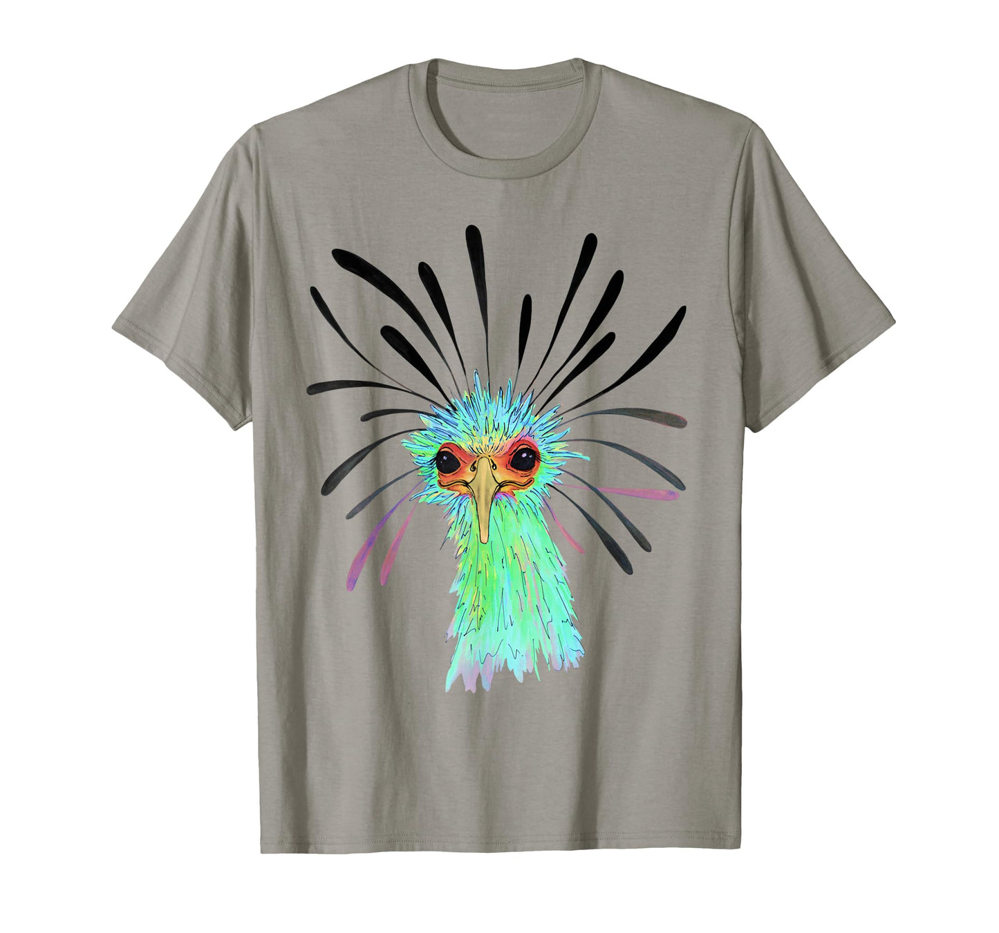 Watercolor Secretary Bird African Sagittarius Serpentarius T-Shirt