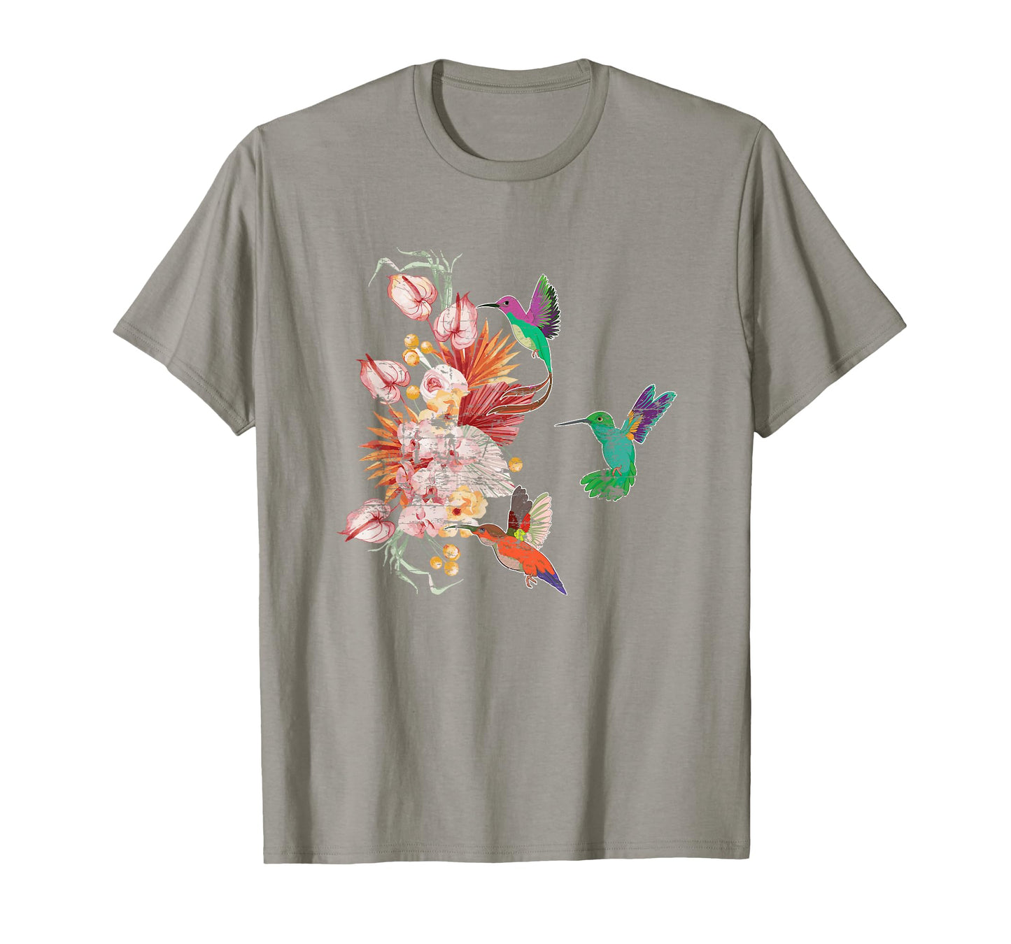 Hummingbird Lover Nature Bird Vintage Flower Hummingbird T-Shirt