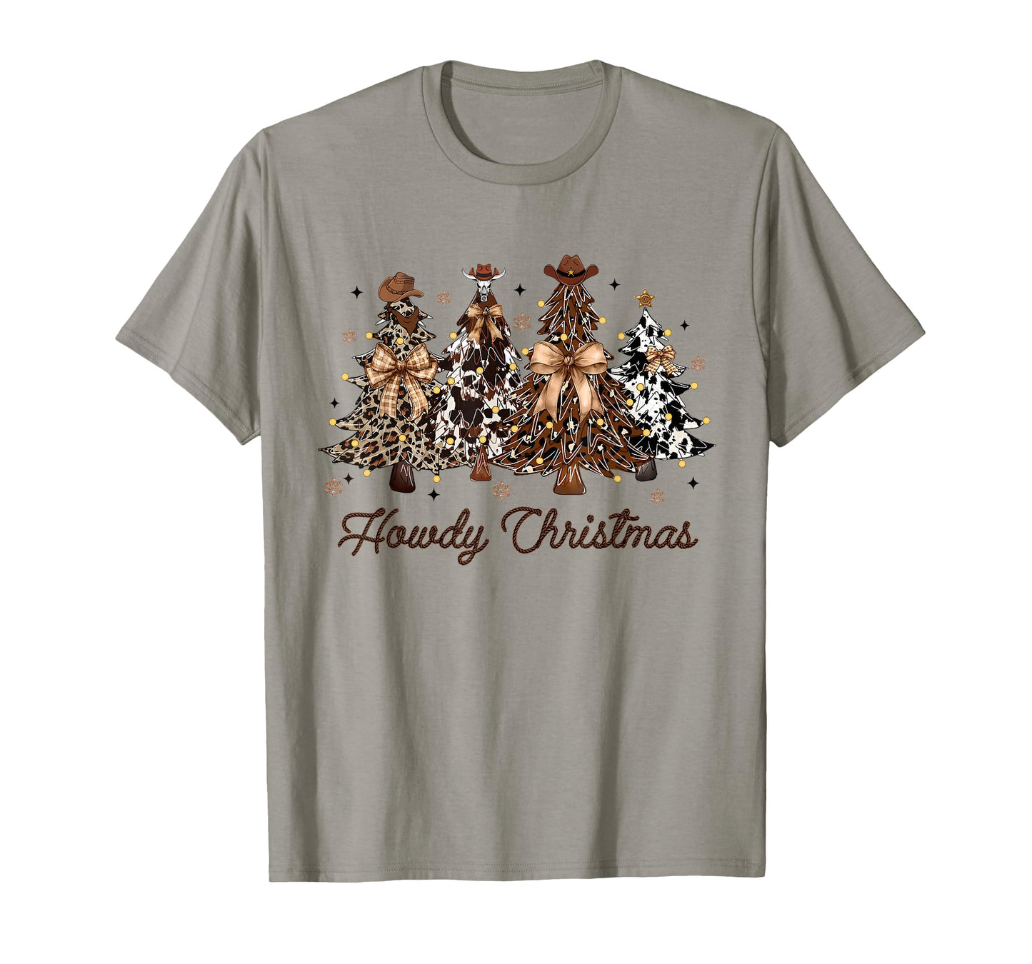 Howdy Christmas Tree Coquette Bow Western Xmas Pjs Cowgirl T-Shirt