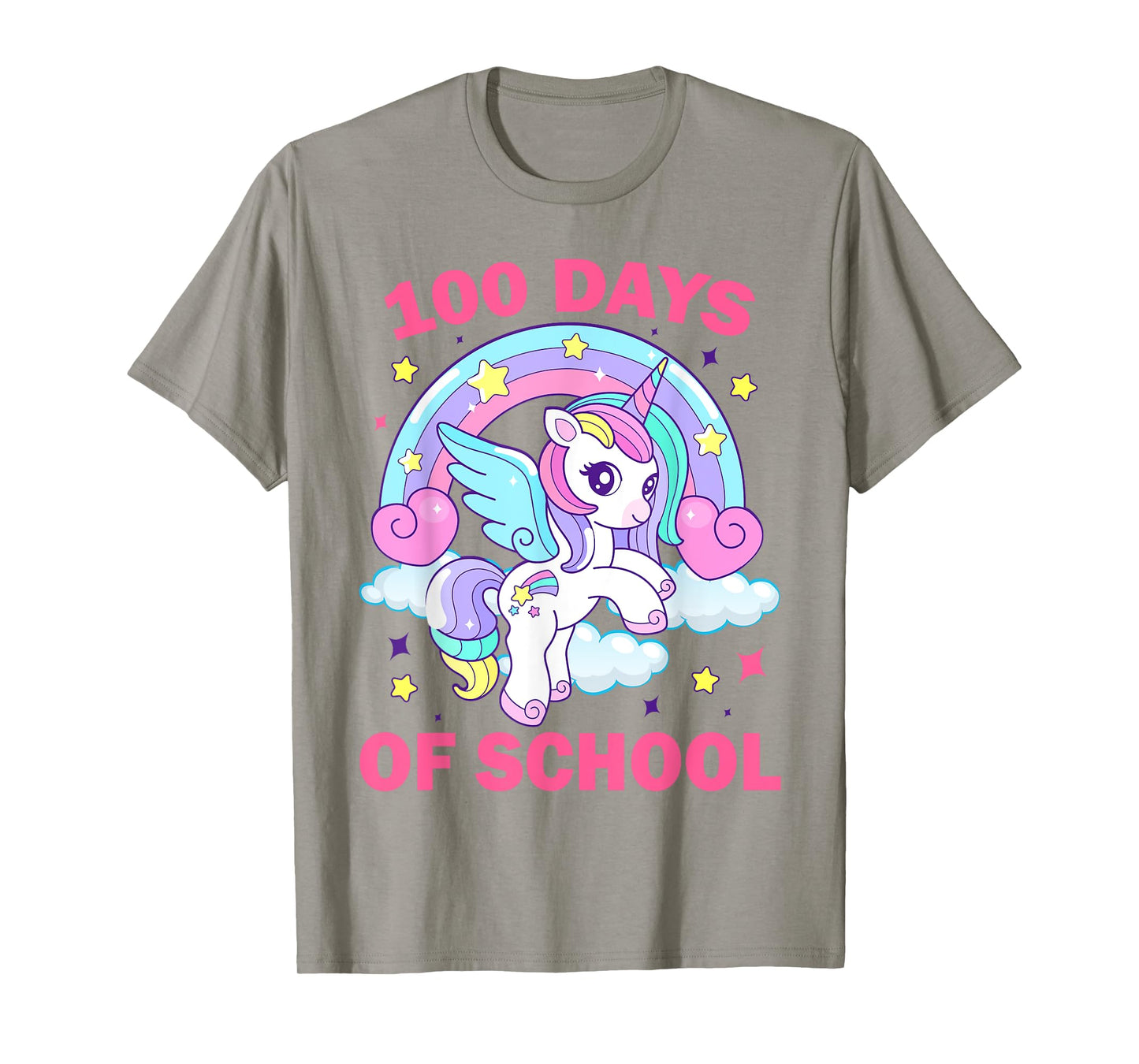 100 Days of School Rainbow Unicorn Girls 100th Day of School T-Shirt