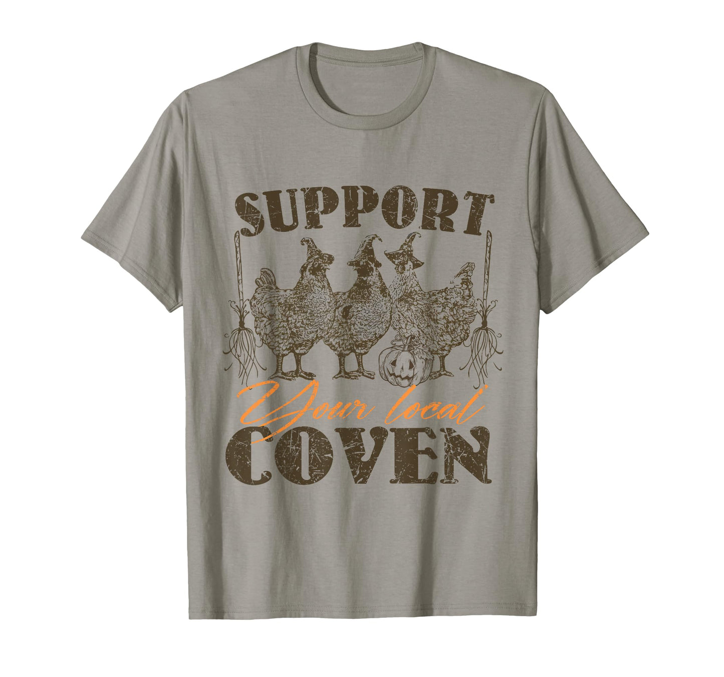 Support Your Local Coven Halloween Chicken Witch Farm Lover T-Shirt