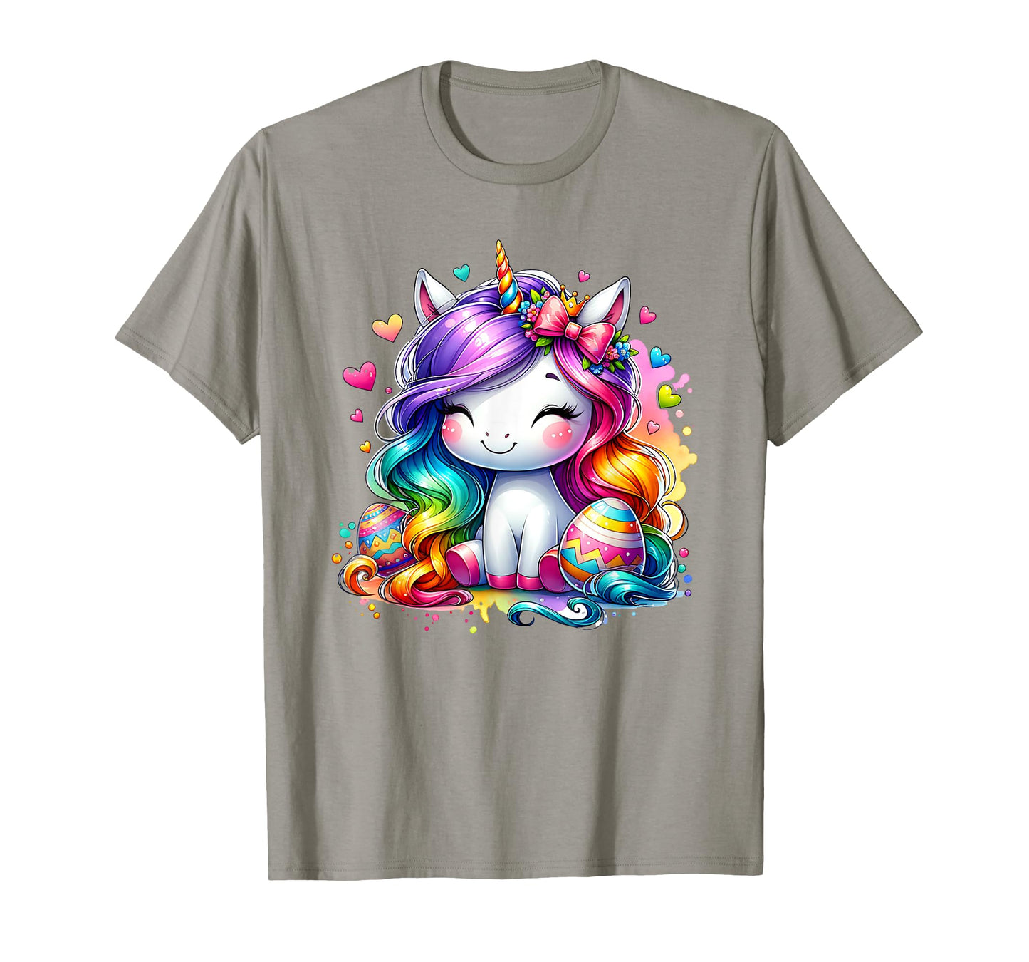 Cute Unicorn Easter Shirt Girls Kids Easter Eggs Easter T-Shirt