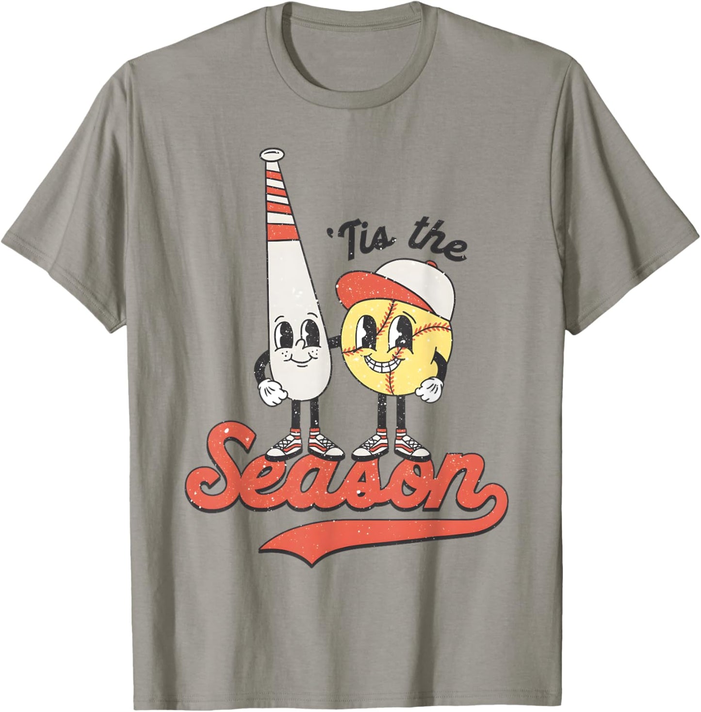 Retro Softball Lover Tis The Season Game Day Sports Fan T-Shirt
