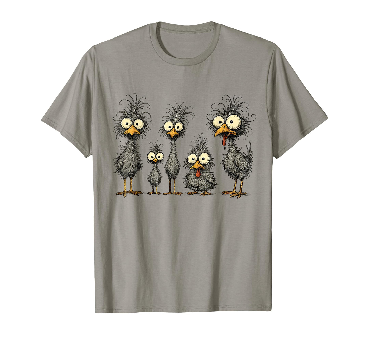 Funny Crazy Chicken Family Cartoon Cute Colorful Chicken Art T-Shirt