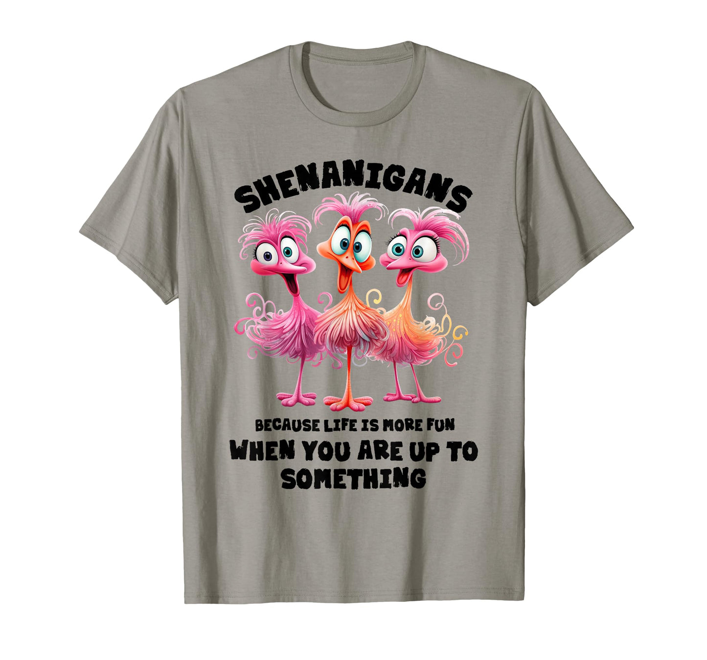 Funny Flamingo Shenanigans Because Life Is More Fun Kids T-Shirt