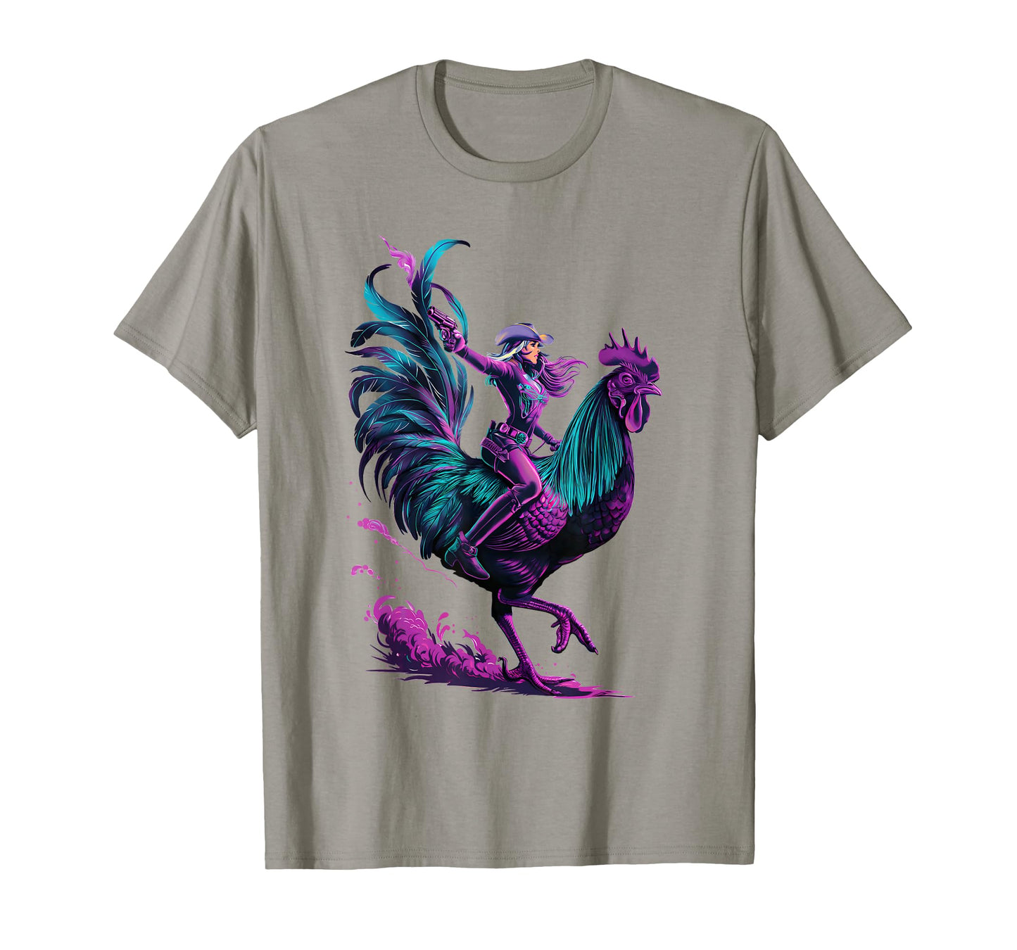 Cowgirl Riding Chicken T-Shirt