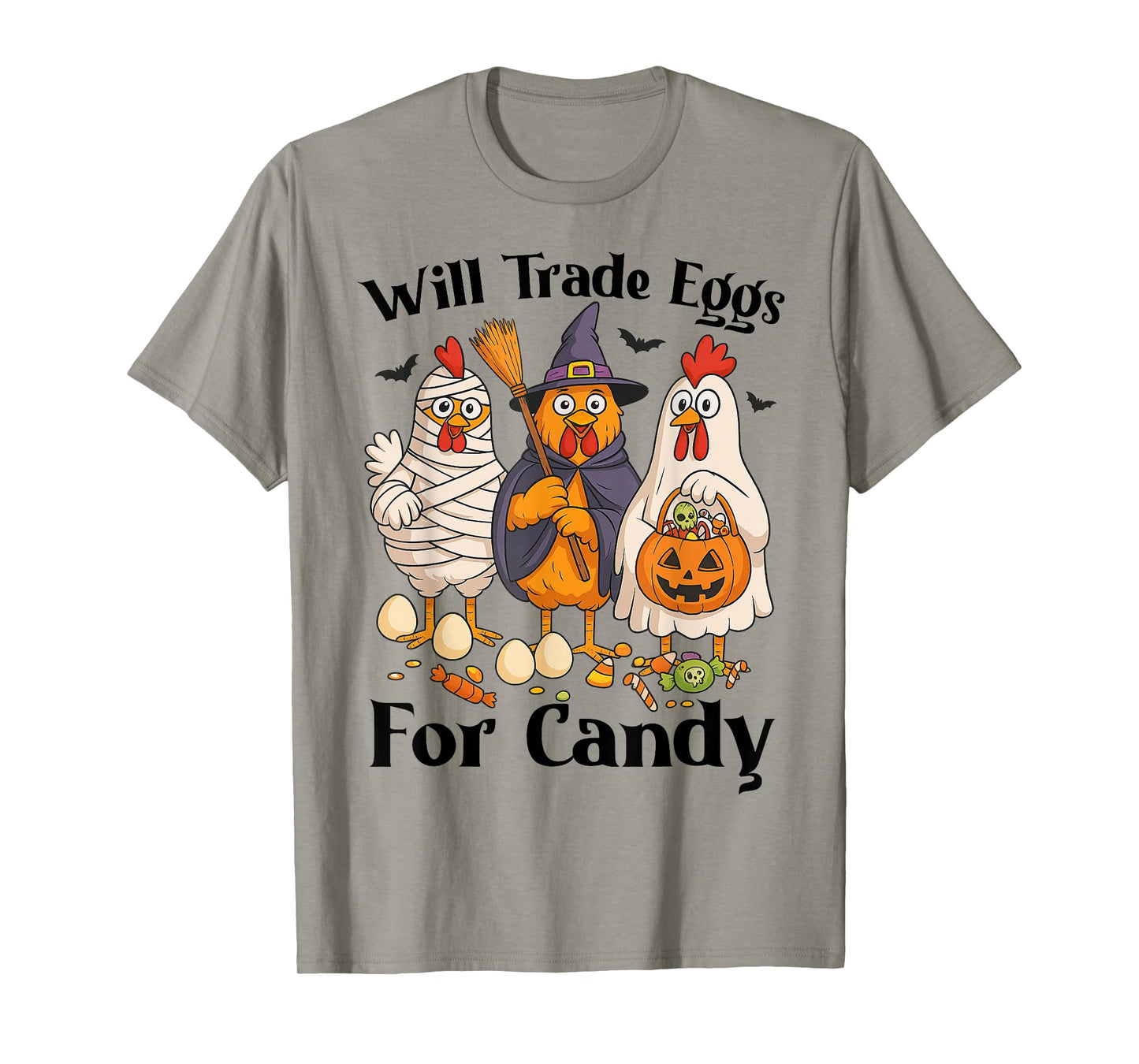 Funny Halloween Chicken Trade Eggs For Candy Trick or Treat T-Shirt