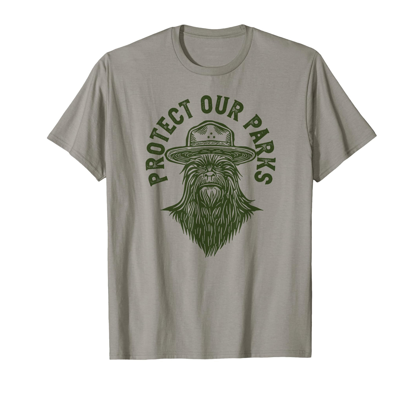 Giant Step Design Co. Protect Our Parks! Sasquatch Park Ranger Funny Bigfoot T-Shirt
