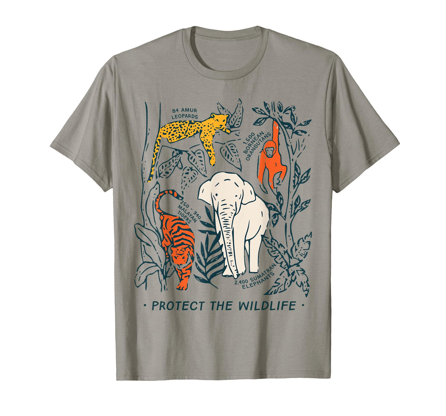 Protect The Wildlife Rescue Botanical Chart Endangered T-Shirt