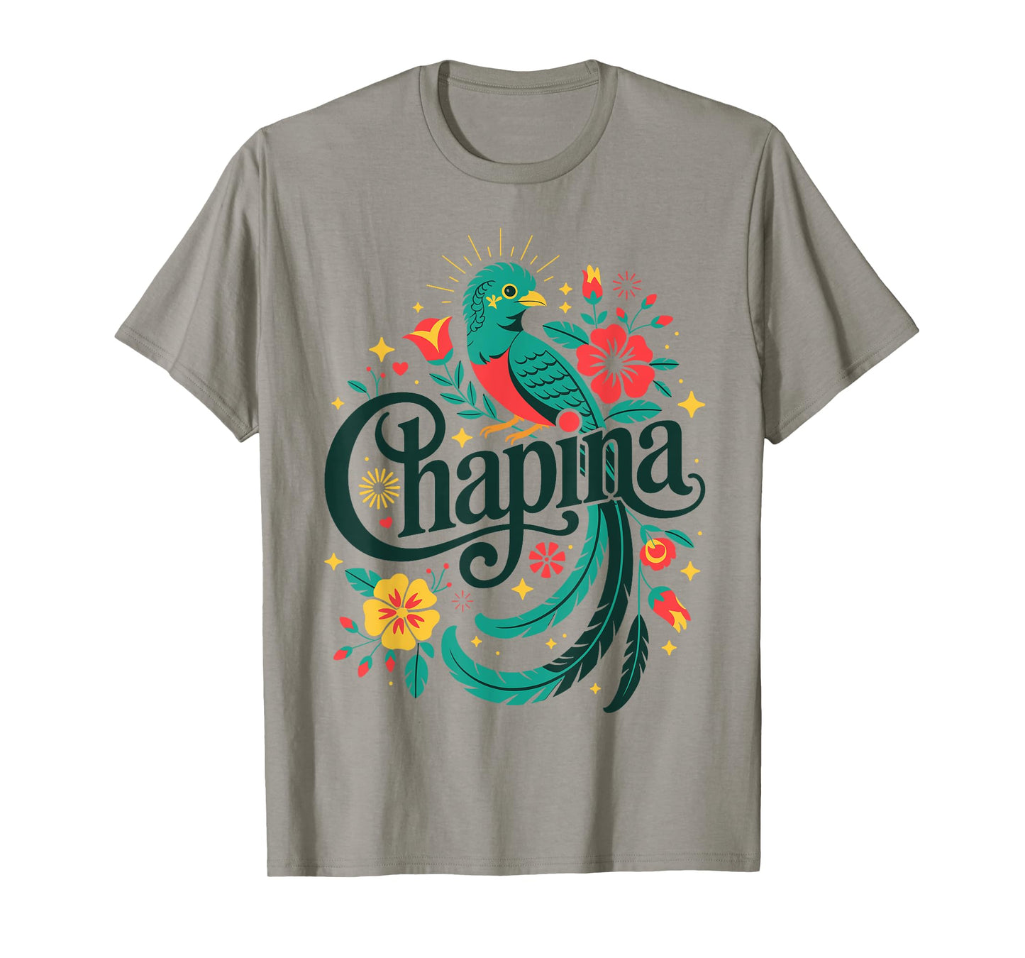 Chapina Guatemalan Pride Design with Quetzal Bird T-Shirt