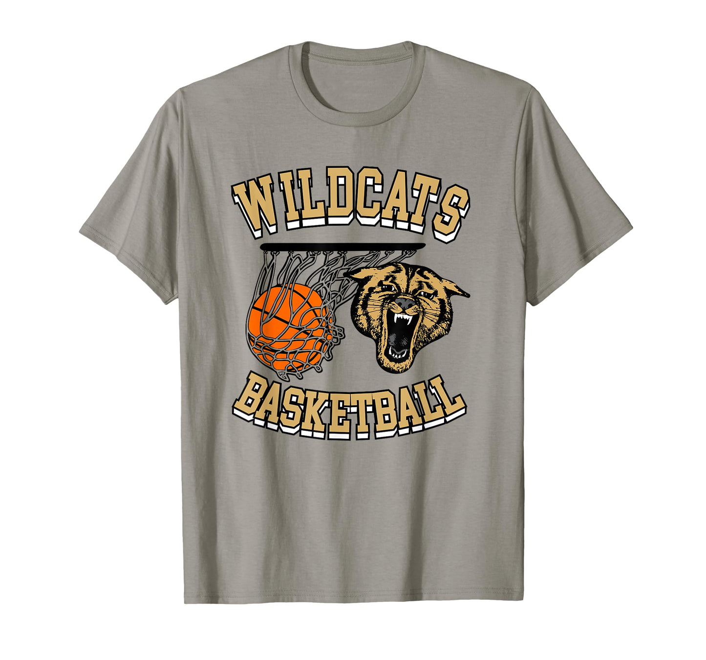 Wildcats Basketball Mom Wildcats Gold Black Wildcat Mascot T-Shirt