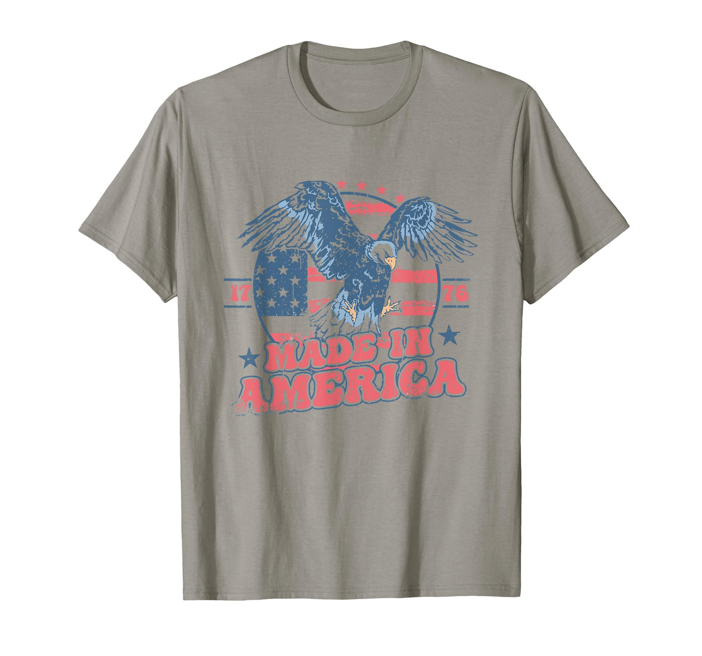 Made In America USA Flag Eagle 4th of July Patriotic Freedom T-Shirt for Women Men