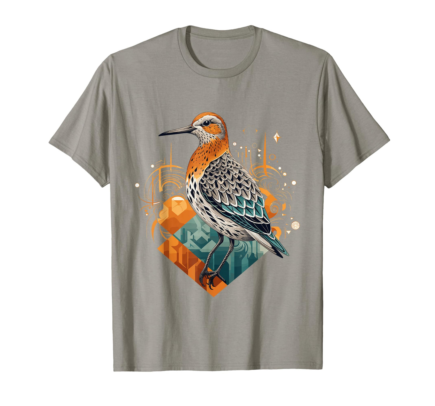 Buff-breasted Sandpiper Geometric Patten Art,Cute Bird Lover T-Shirt