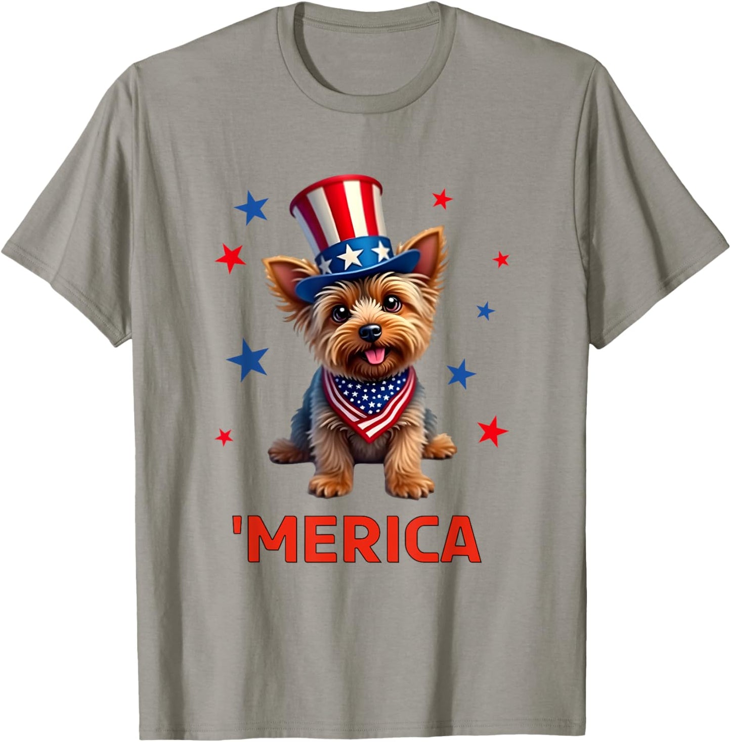 Yorkie, 4th of July, Yorkshire Terrier, Merica T-shirt