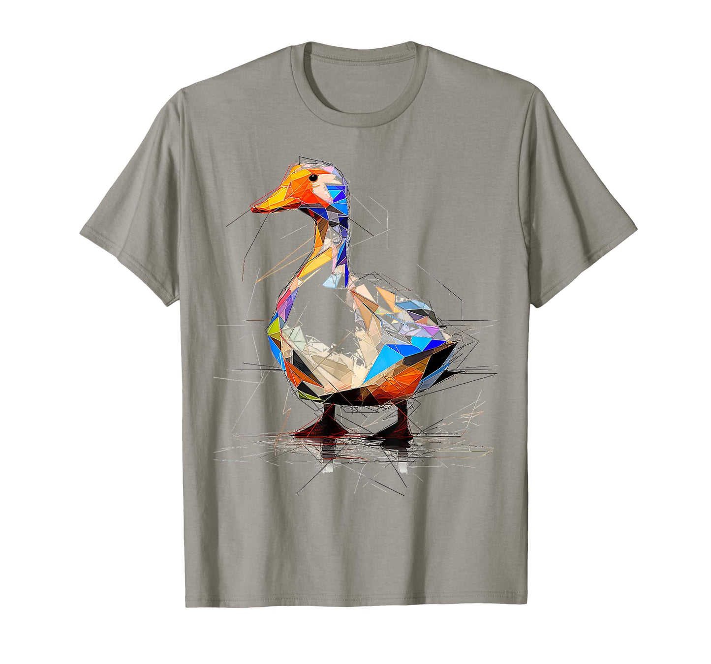 Duck Polygon Drawing Animal Abstract Art Graphic Bird T-Shirt