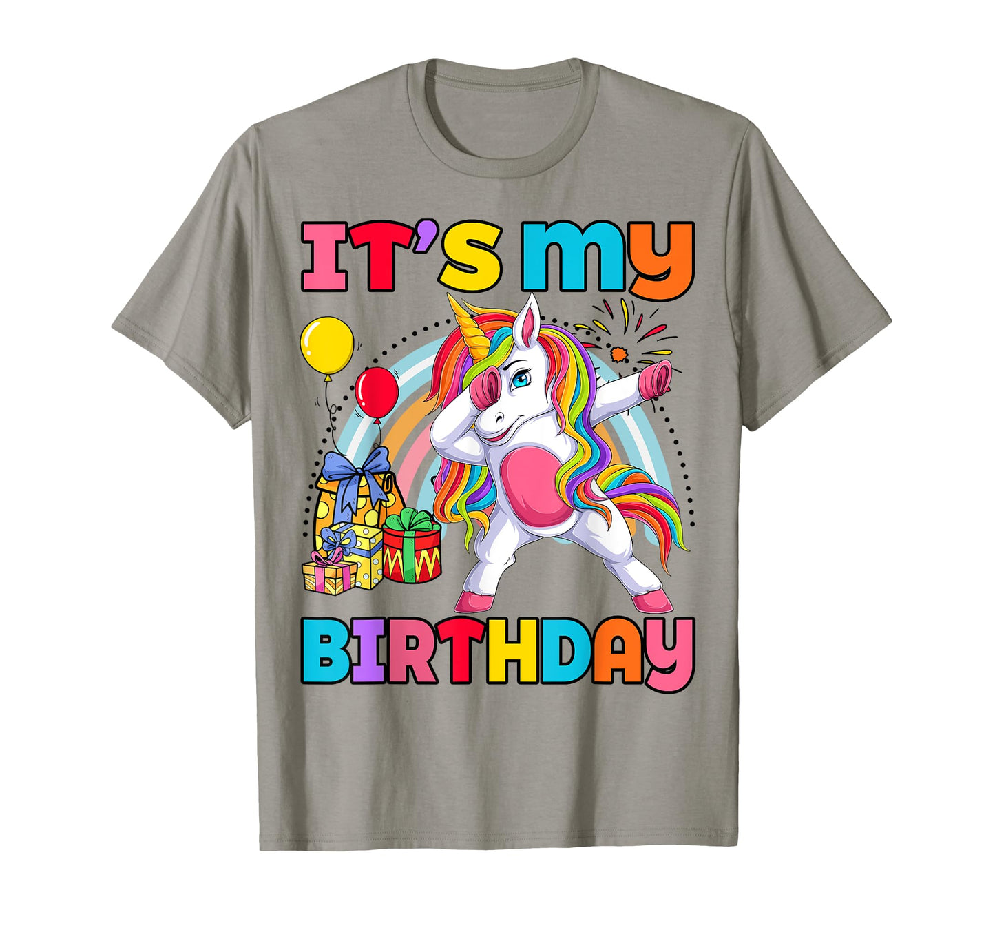 Kids It's My Birthday Dabbing Unicorn Rainbow Girl Toddler T-Shirt