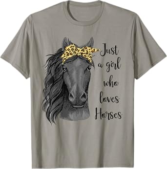 Just A Girl Who Loves Horses Bandana Horseback Riding Gifts T-Shirt