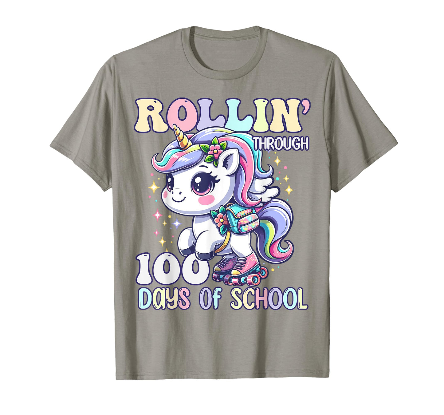 100 Days of School Girls Teacher 100th Day Unicorn Outfit T-Shirt