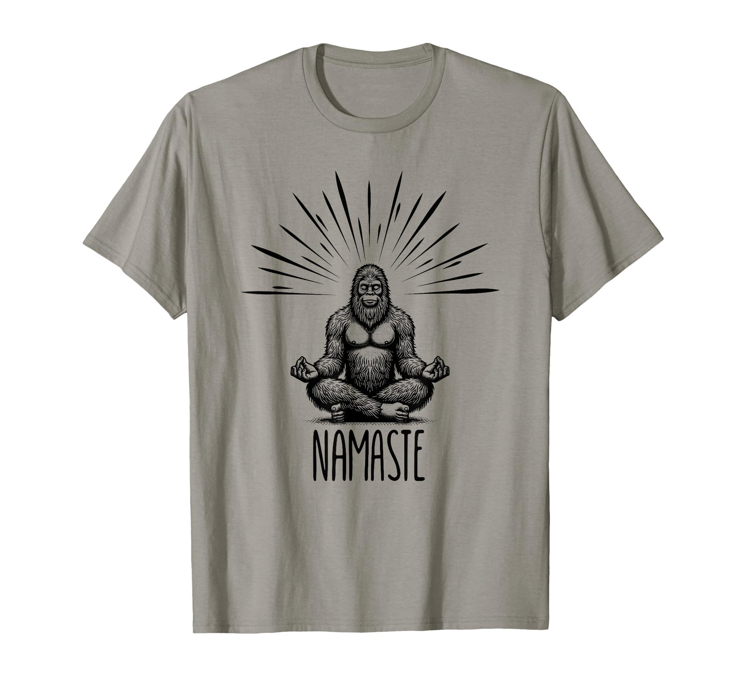 Namaste Bigfoot Yoga Meditation Funny Bigfoot Yoga Pose T-Shirt