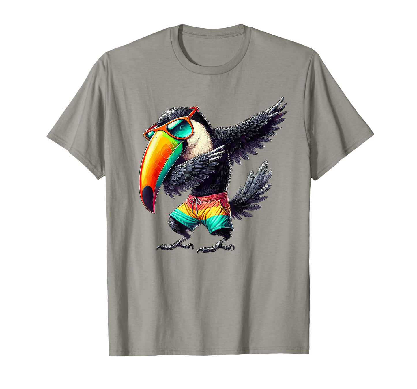 Toucan Dabbing, Swimming Pool, Beach Vacation, Tropical Bird T-Shirt for Men Women Kids