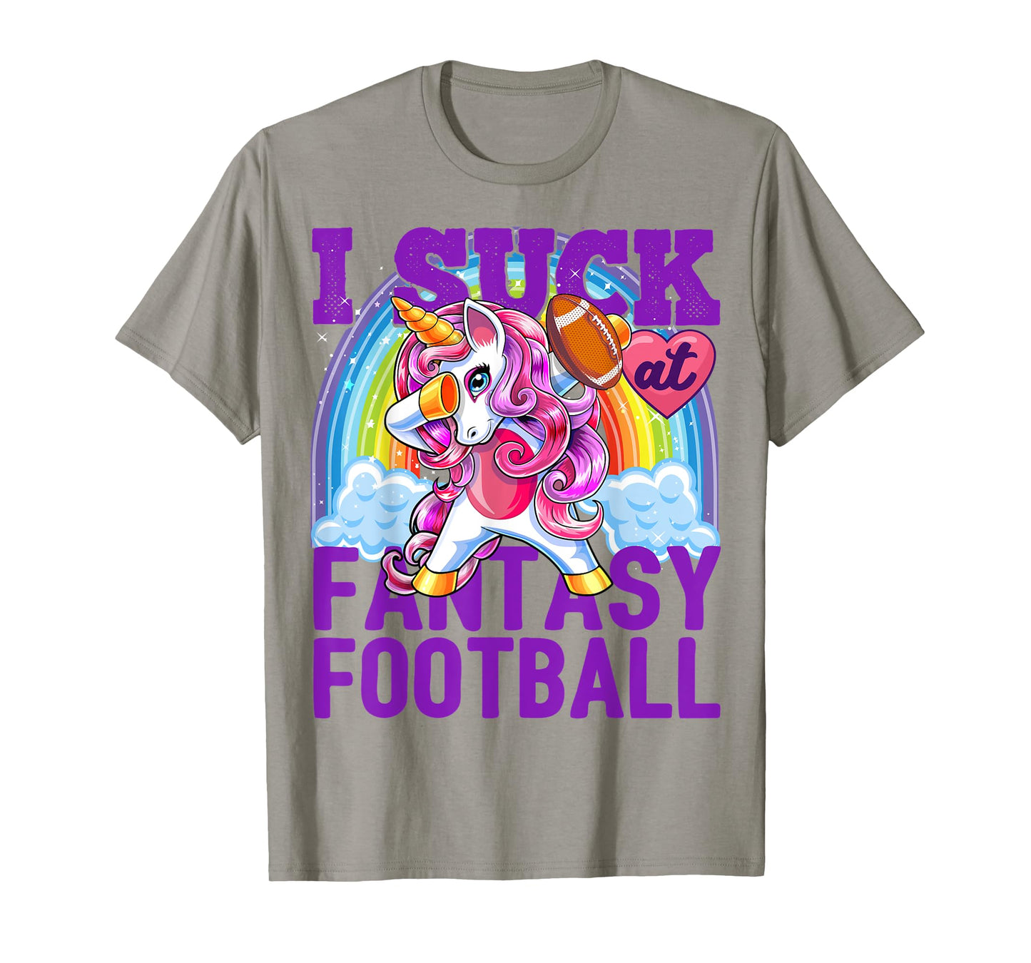 I Suck at Fantasy Football Dabbing Unicorn Loser Shirt Men