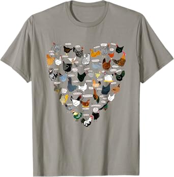 Chicken Breeds Mothers Chickens Heart Shape Women Farmer T-Shirt