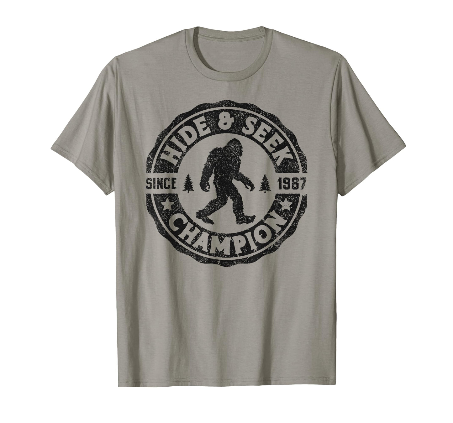 Bigfoot Hide And Seek Champion Funny Sasquatch Retro Vintage T-Shirt