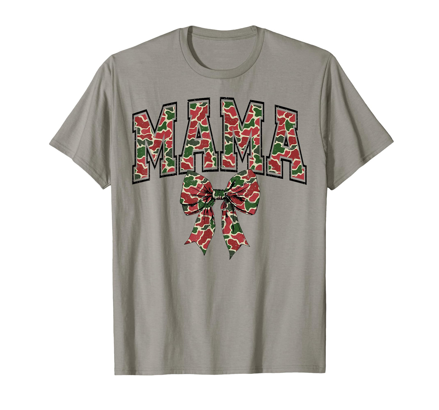 Hunting Mama Camouflage Old Camo Coquette Bow Mother's Day T-Shirt