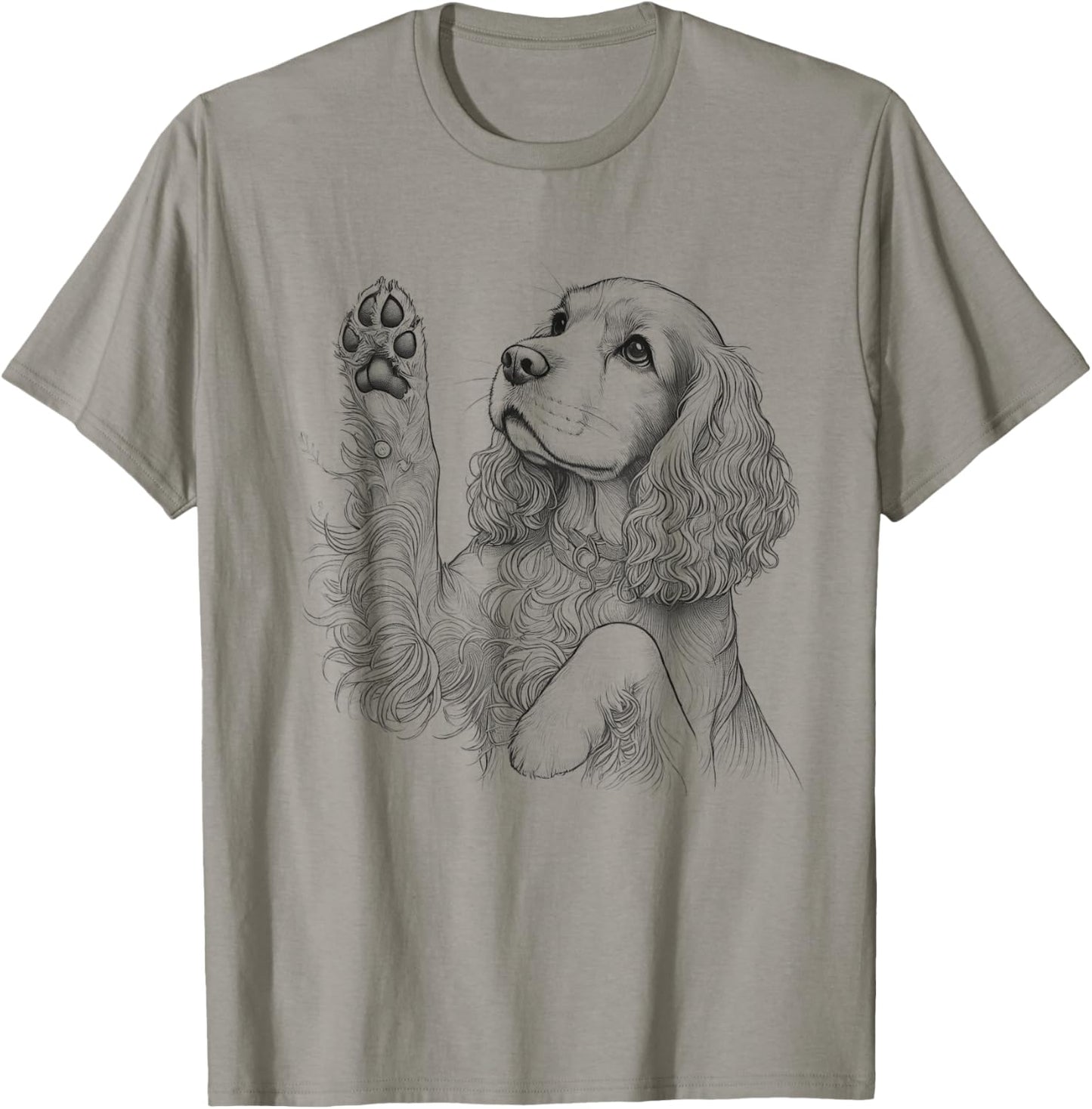 Cocker Spaniel Raising Paws Dog Owner Design T-Shirt