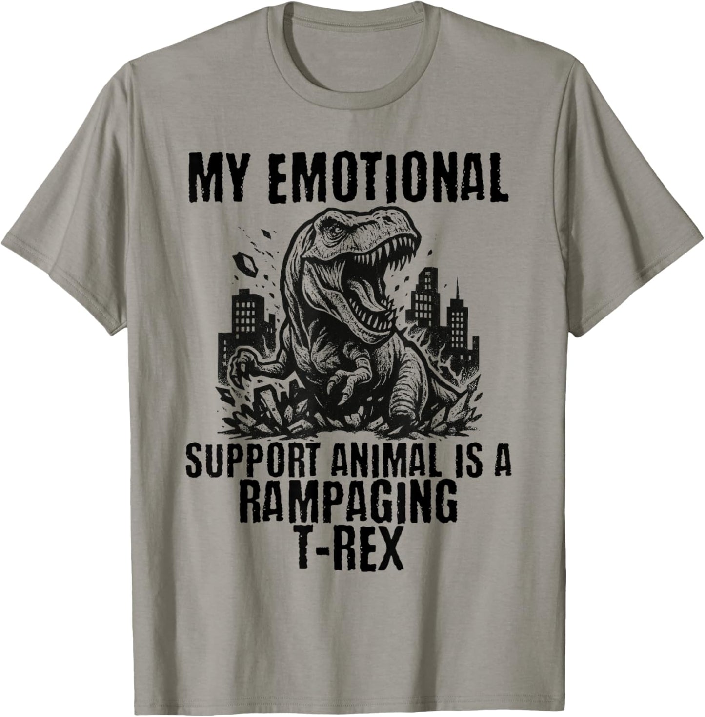 Funny Animal Lovers Anxiety ADHD Emotional Support T-Rex T-Shirt