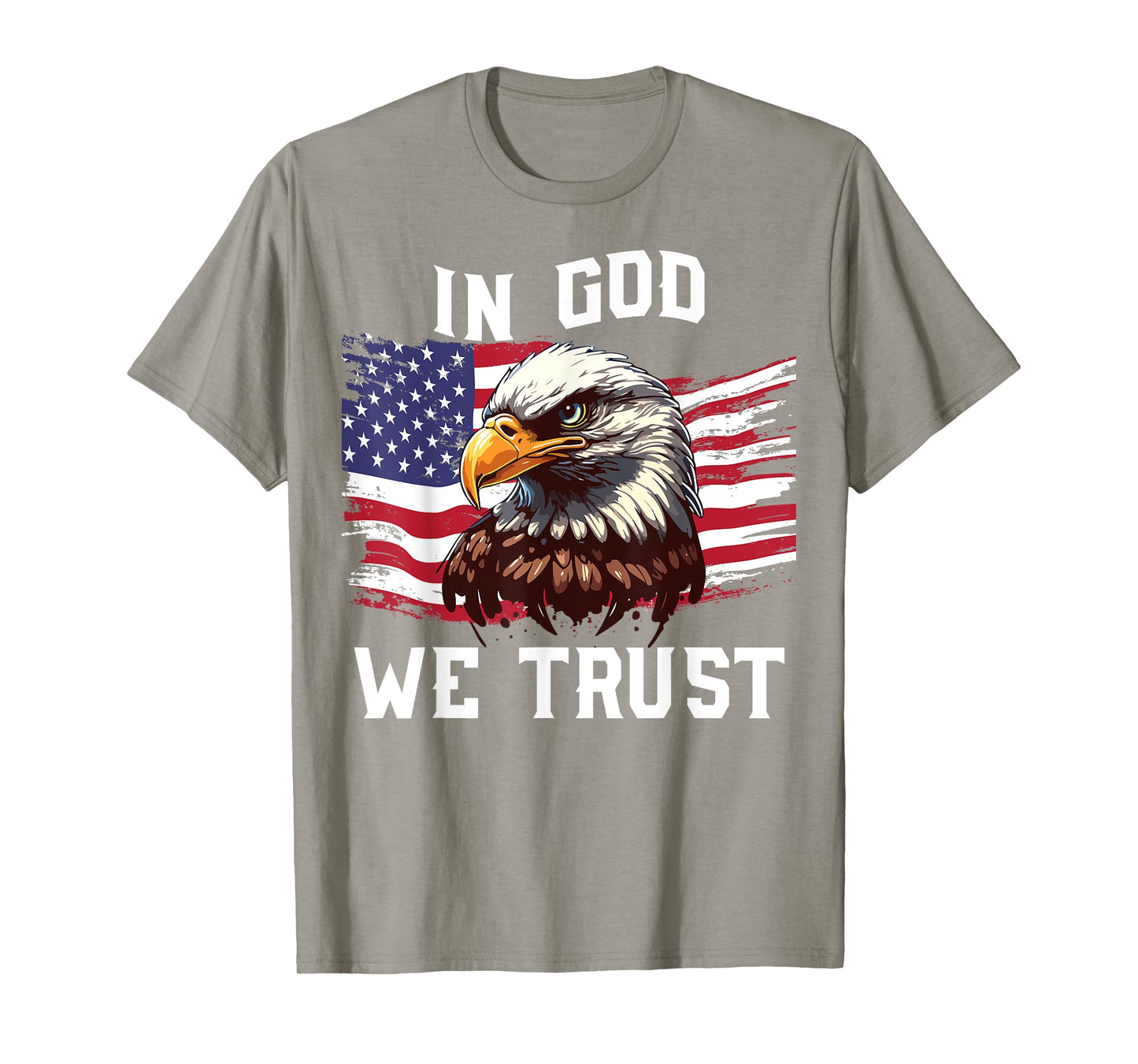 Men In God We Trust 4th July American Flag Eagle Boy Toddler T-Shirt