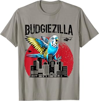 Budgiezilla Funny Parakeet Budgie Budgerigar Bird Lover T-Shirt