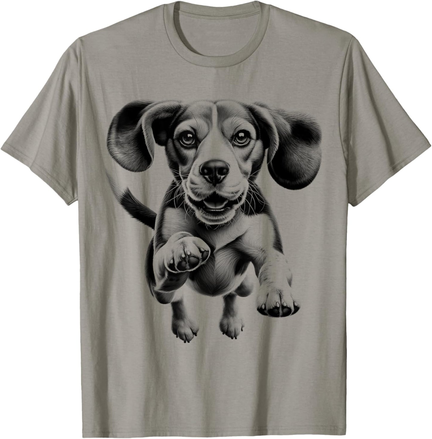 Cute Beagle Dog in Jump T-Shirt