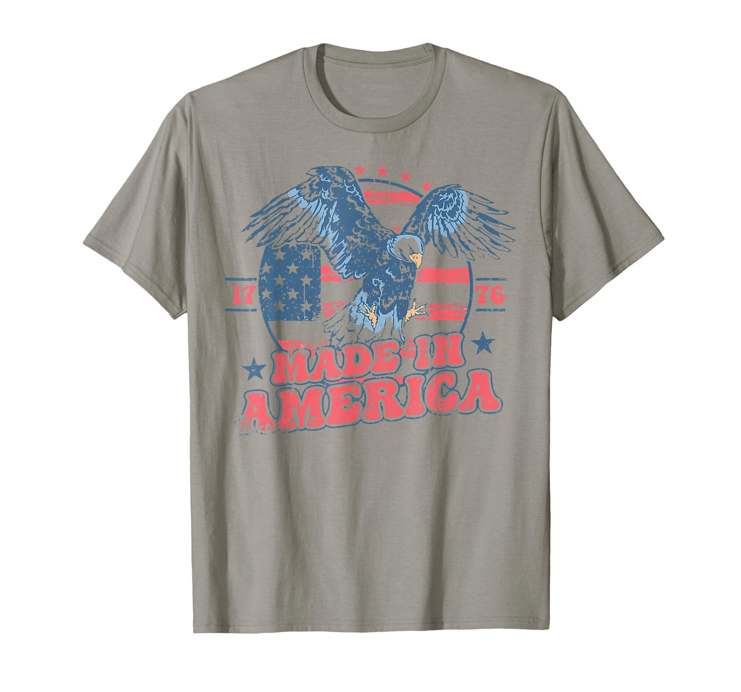 Made In America USA Flag Eagle 4th of July Patriotic Freedom Women Kids Men T-Shirt