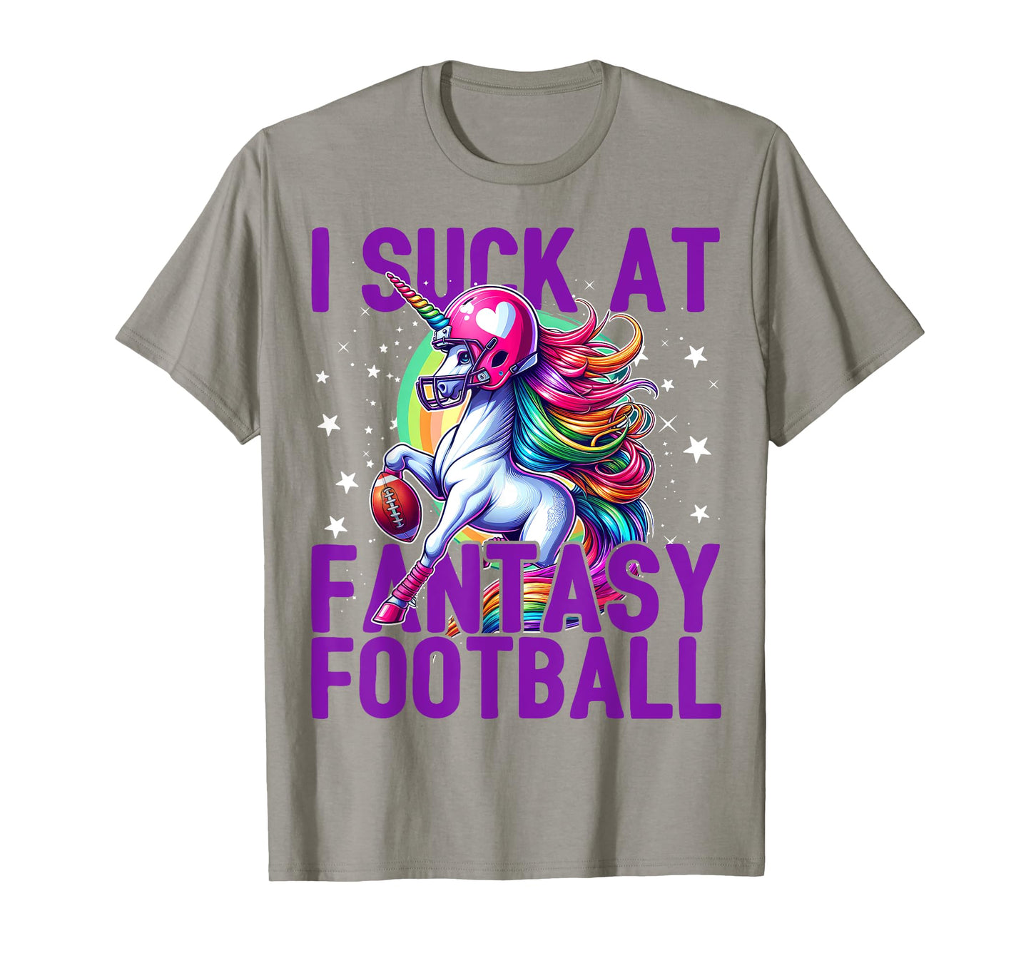 I Suck at Fantasy Football Unicorn Rainbow Loser Men T-Shirt