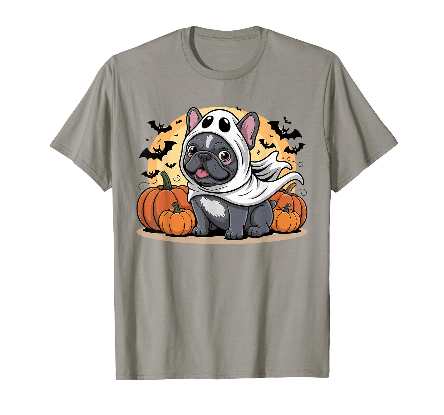 Cute French Bulldog Halloween Costume Frenchie Dog Ghost Kid T-Shirt