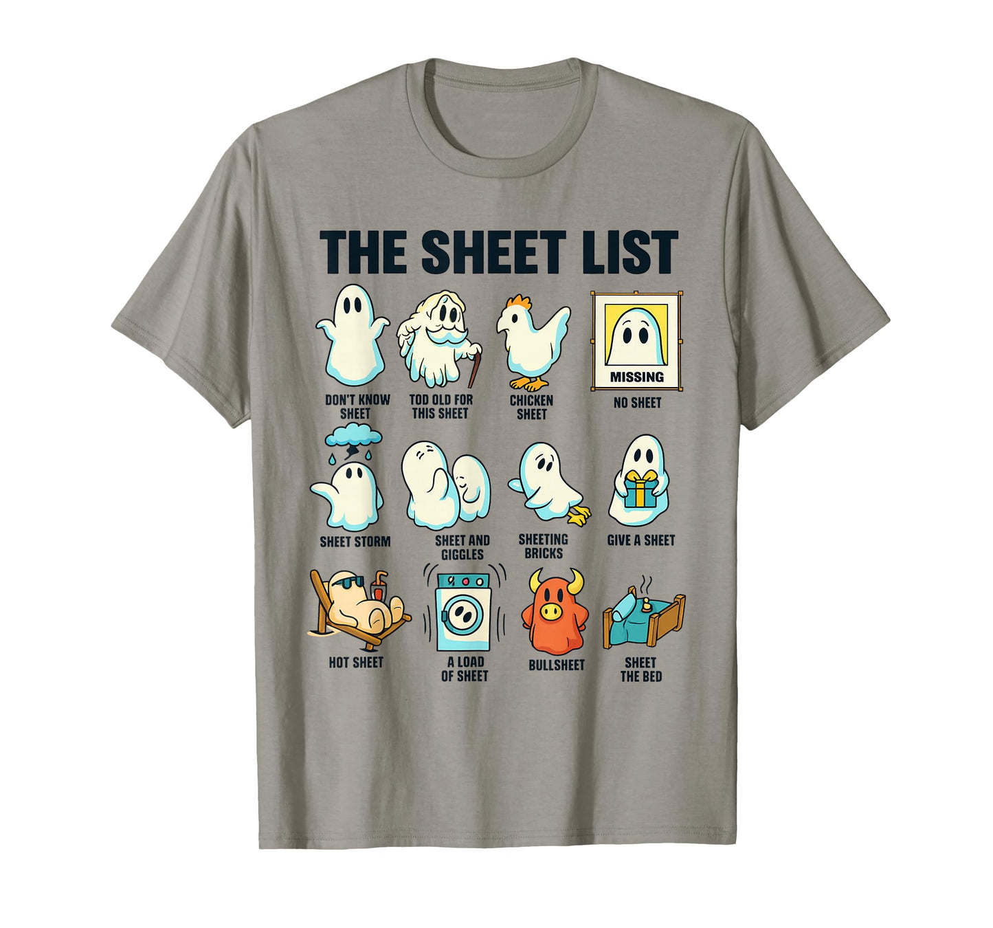 The Sheet List Funny Ghost Halloween Costume Tee T-Shirt