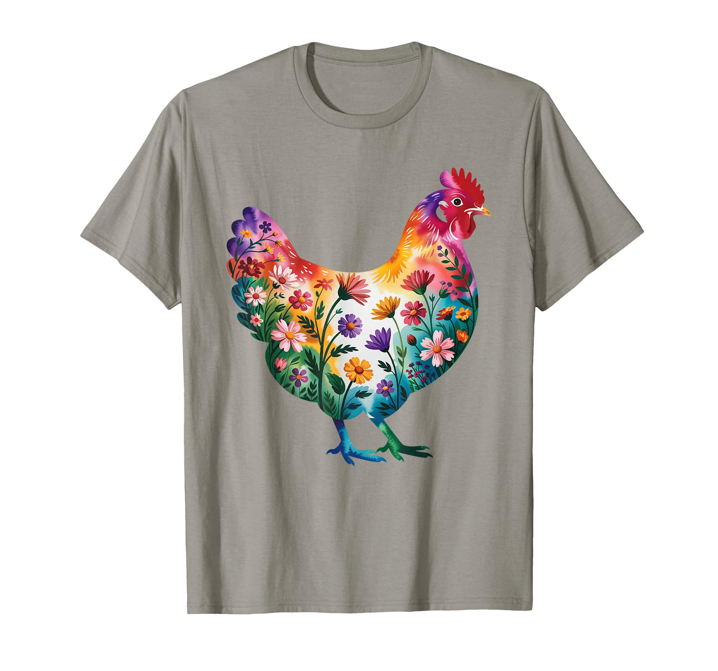 Floral Chicken Art Graphic Farm Chicken Lover Flower Farmer T-Shirt