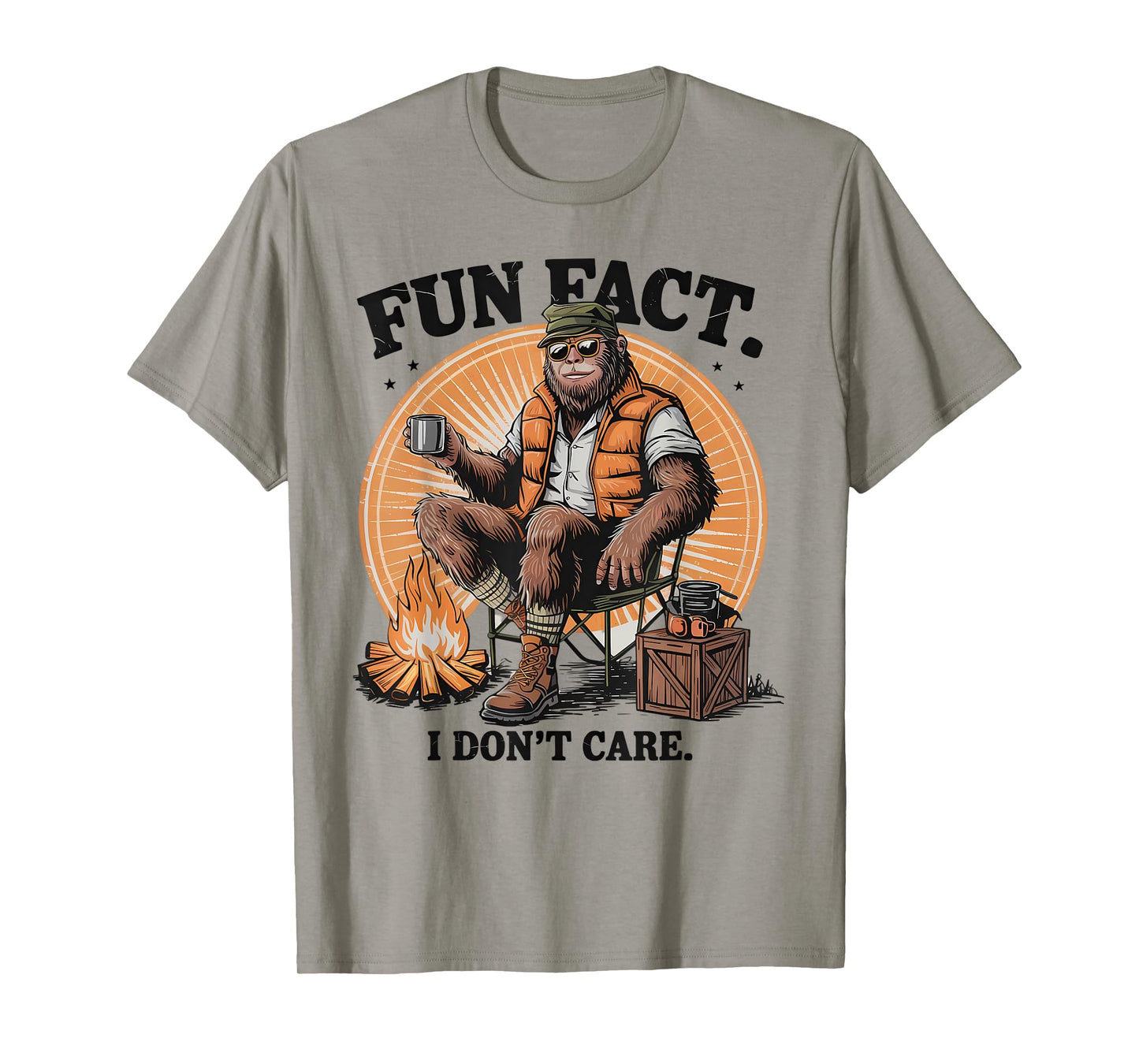Bigfoot Sasquatch I Donโt Care Sarcastic Bigfoot Cryptid T-Shirt