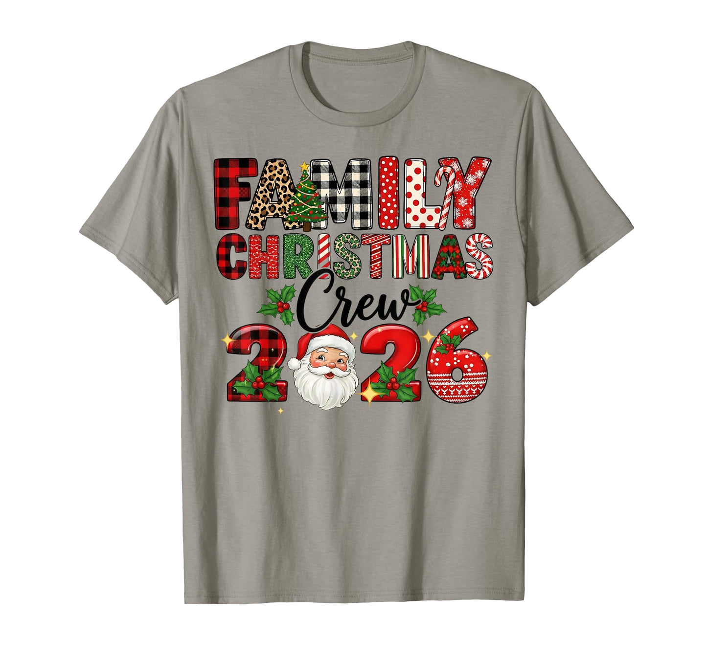 Retro Family Christmas Crew 2026 Squad Family Matching Xmas T-Shirt