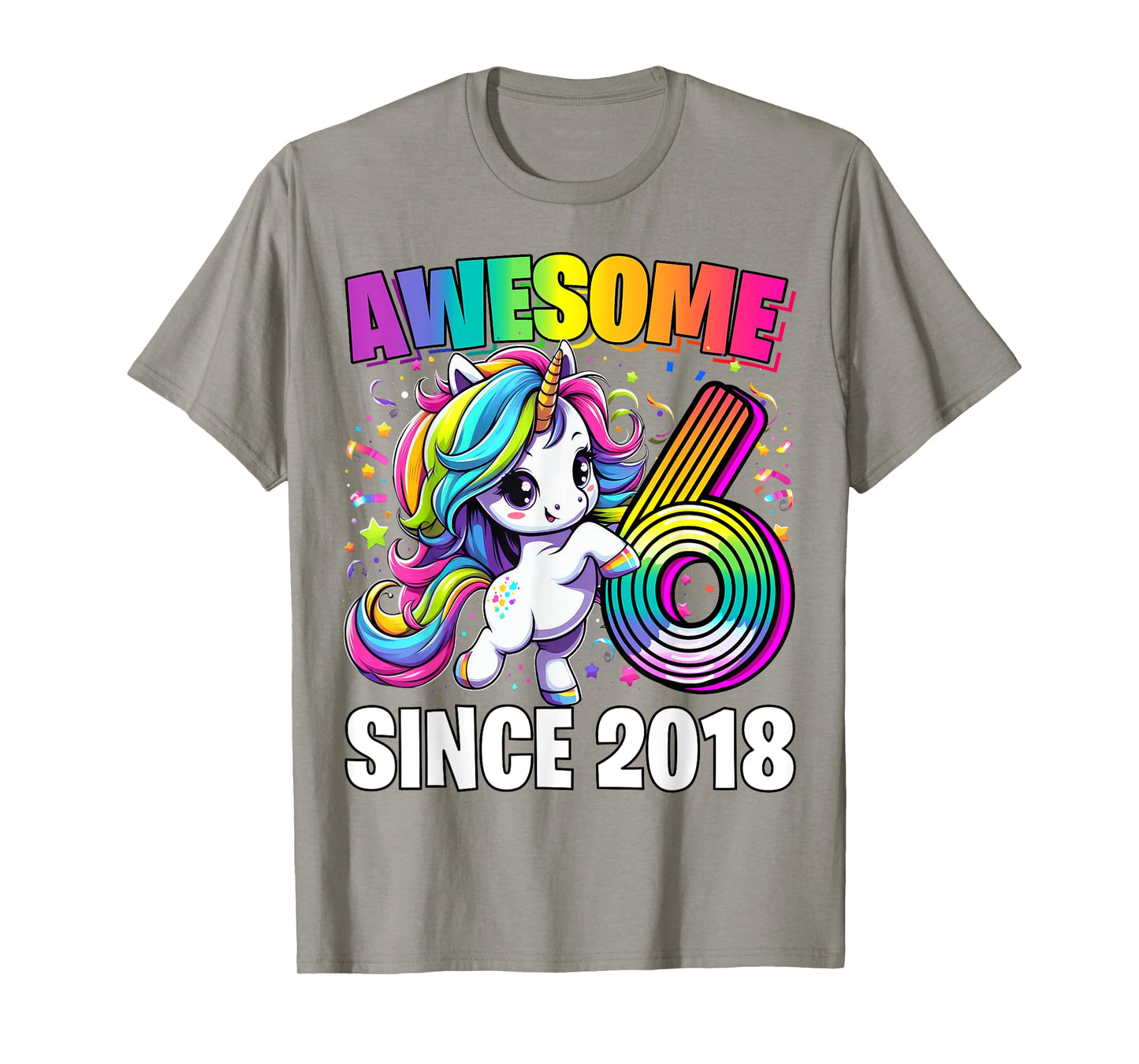 Unicorn 6th Birthday 6 Year Old Unicorn Party Girls Outfit T-Shirt