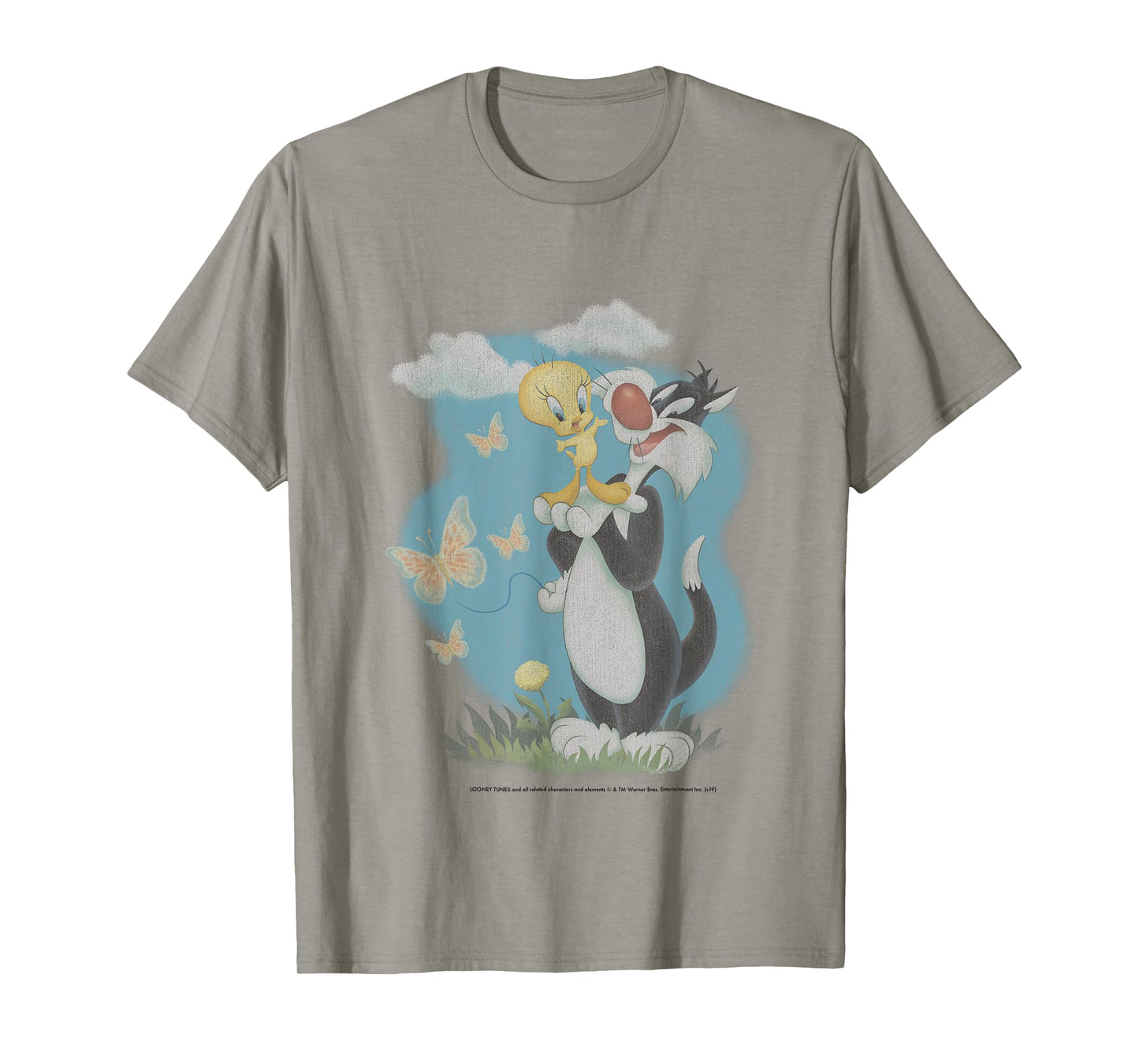 Looney Tunes Sylvester And Tweety Bird Butterfly Portrait T-Shirt