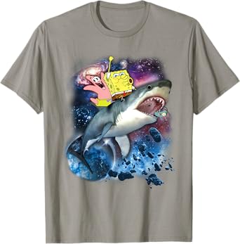 Spongebob SquarePants & Patrick Shark Riding T-Shirt T-Shirt