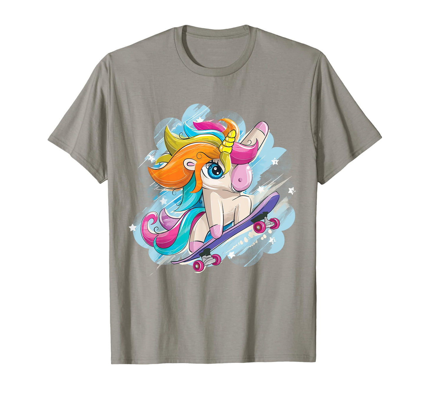 Unicorn Skateboarding Shirt Girls Women Skateboarding T-Shirt