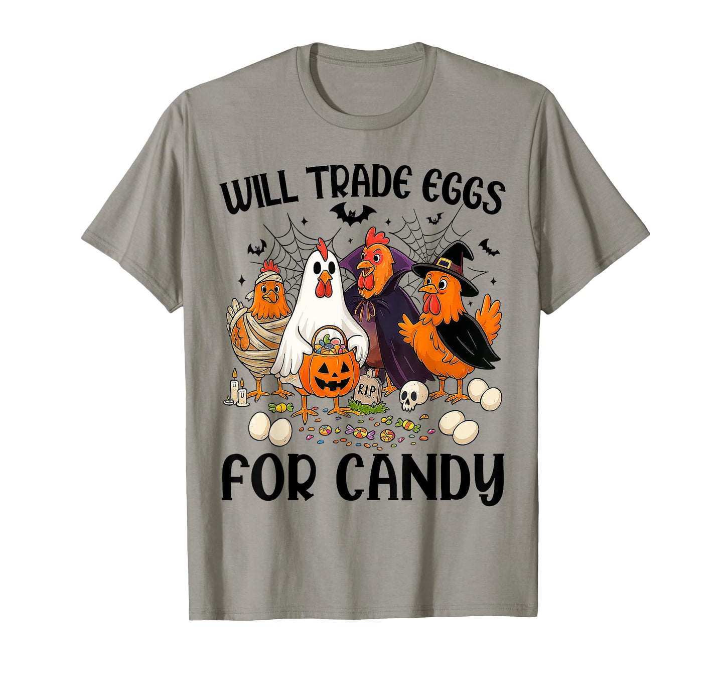 Funny Halloween Chicken Ghost Witch Candy Trick or Treat T-Shirt
