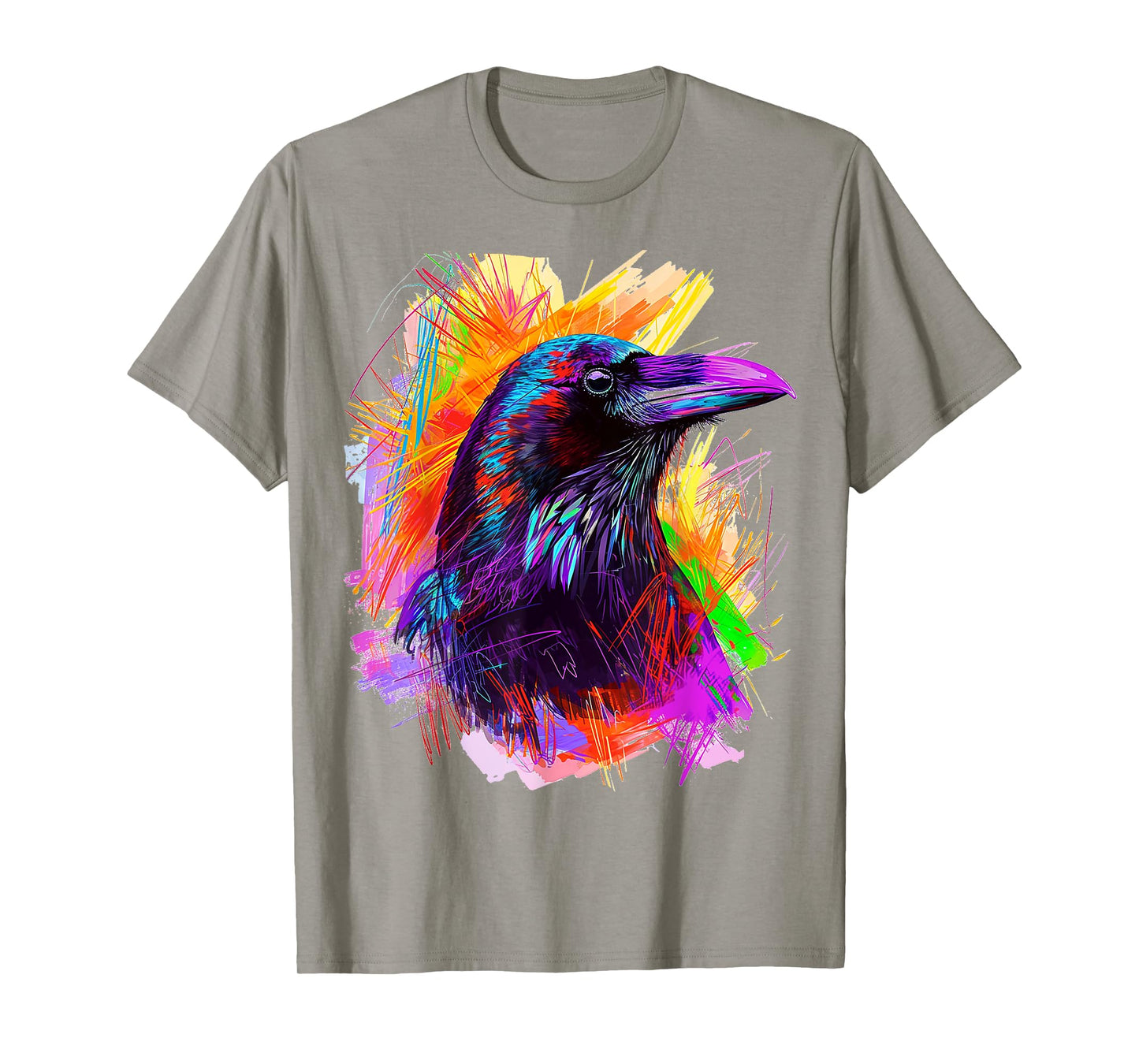 Raven Painting Abstract Animal Art Colorful Graphic Raven T-Shirt